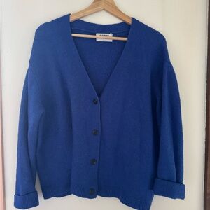 Blue Button-up Cardigan Sweater